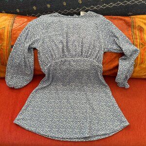 Zara Girls Light/Cornflower Blue Floral Print Fit & Flare Casual Dress Size 9